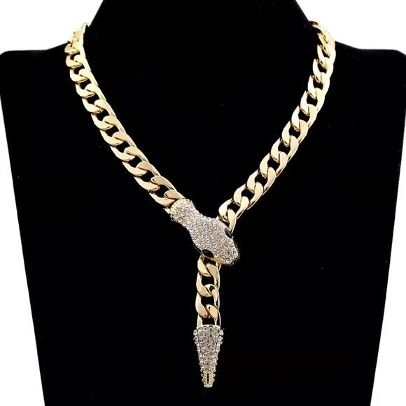 ✨Chunky Snake Cuban Lariat Necklace✨ - Picture 1 of 5